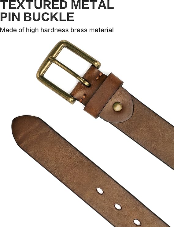 Thicken Full Grain Leather Mens Belt Heavy Duty Mens Work Belt Mens Belt High Hardness Buckle Packed In Gift Box