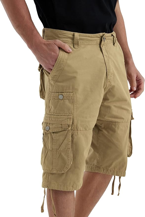 Cargo Shorts for Men Multi Pockets Mens Shorts Below Knee Casual Hiking Summer Shorts
