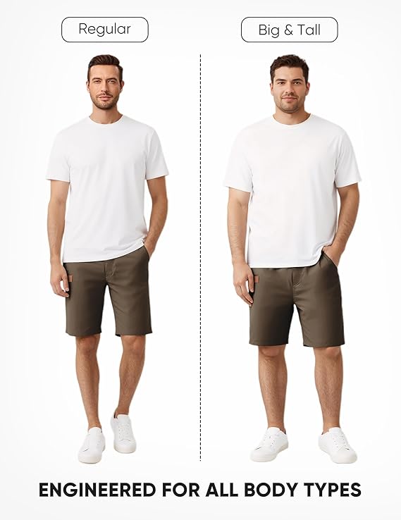 JMIERR Mens Casual Shorts - Cotton Drawstring Summer Beach Stretch Twill Chino Golf Shorts