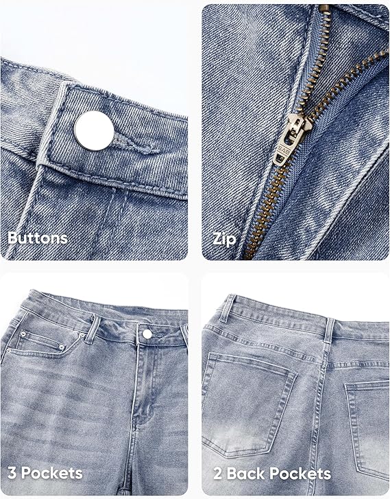 JMIERR Mens Baggy Jeans Stretch Casual Loose Fit Jeans Streetwear Denim Pants
