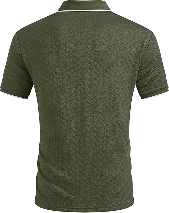 JMIERR Mens Casual Polo Shirt Short Sleeve Vacation Button Summer Beach Knit Stretchy Golf Shirts