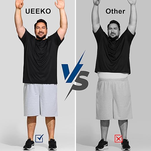 Big & Tall Men's Dry Fit Moisture Wicking T Shirts, Comfort & Breathable Tees for Gym Running Casual Undershirts