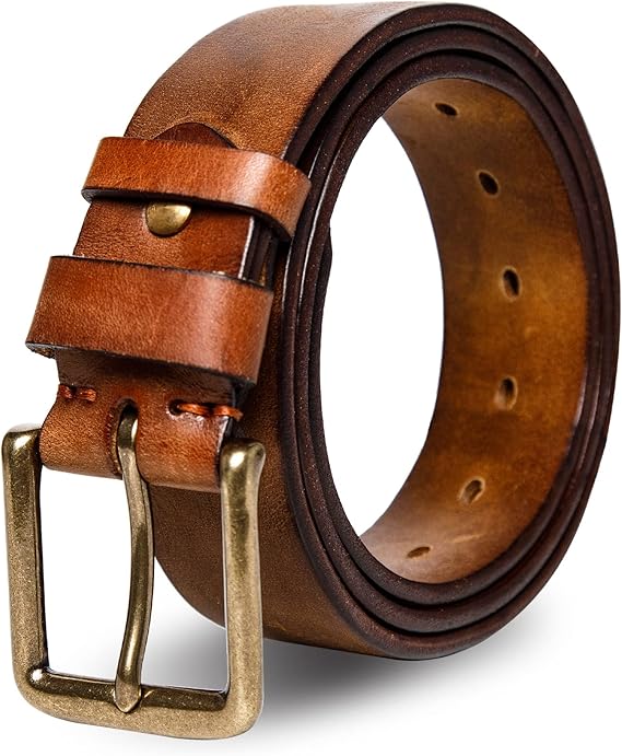 Thicken Full Grain Leather Mens Belt Heavy Duty Mens Work Belt Mens Belt High Hardness Buckle Packed In Gift Box