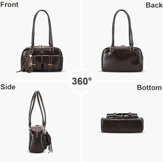 Shoulder Bag Retro Top Handle Bag Y2k 90s Multiple Pockets Designer Handbag Soft Trendy Underarm Purse