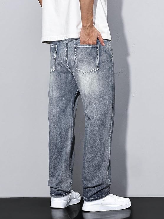 JMIERR Mens Baggy Jeans Stretch Casual Loose Fit Jeans Streetwear Denim Pants